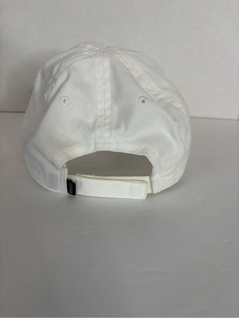 Jordan White Low-Profile Strapback Cap with Black Logo Tab